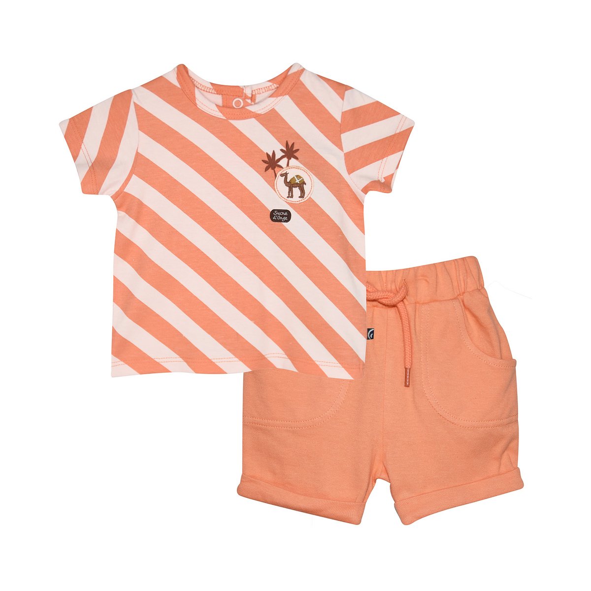 Ensemble t-shirt bermuda renso rose, SUCRE D'ORGE