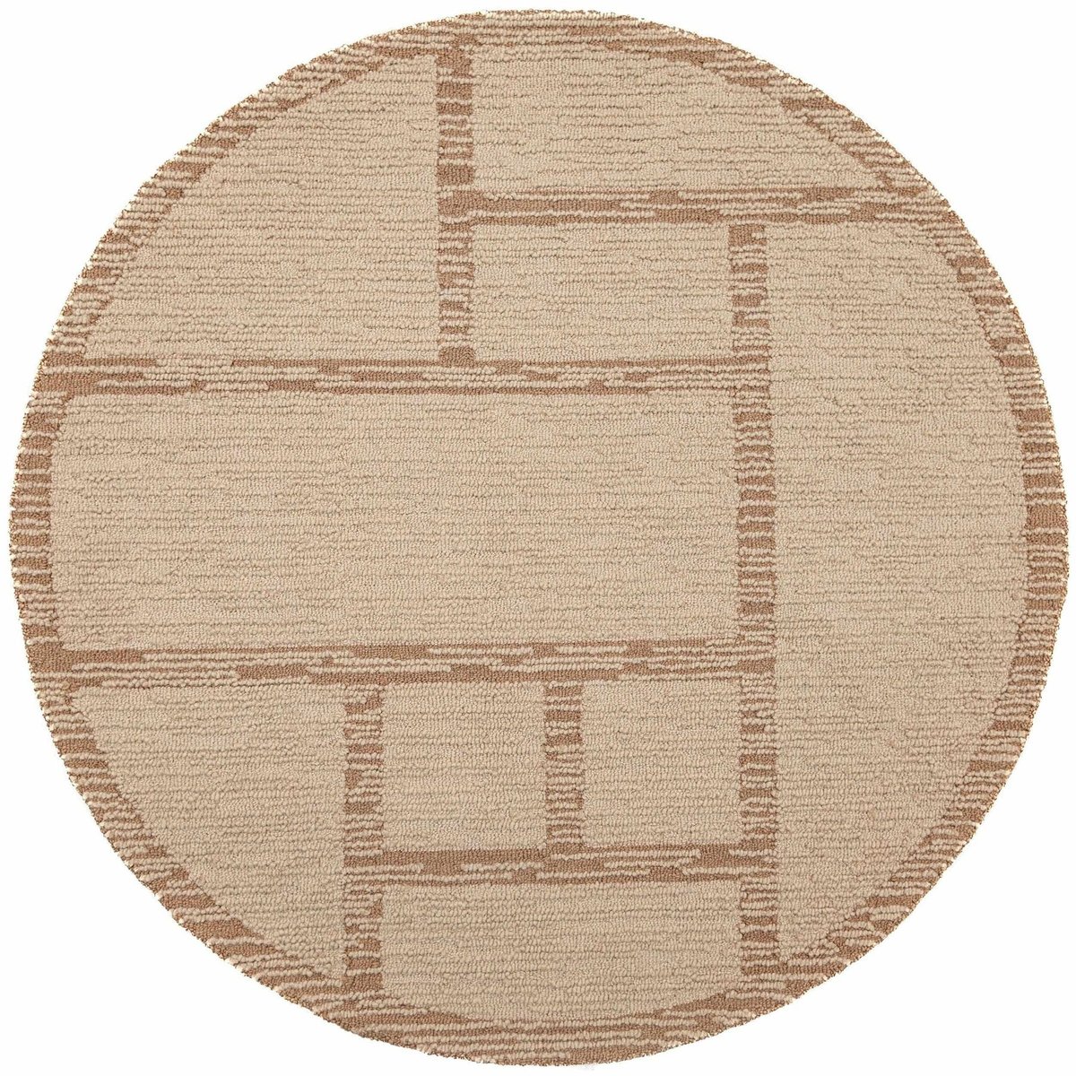 Tapis en laine rond HARRIS MODULA naturel, FLAIR RUGS