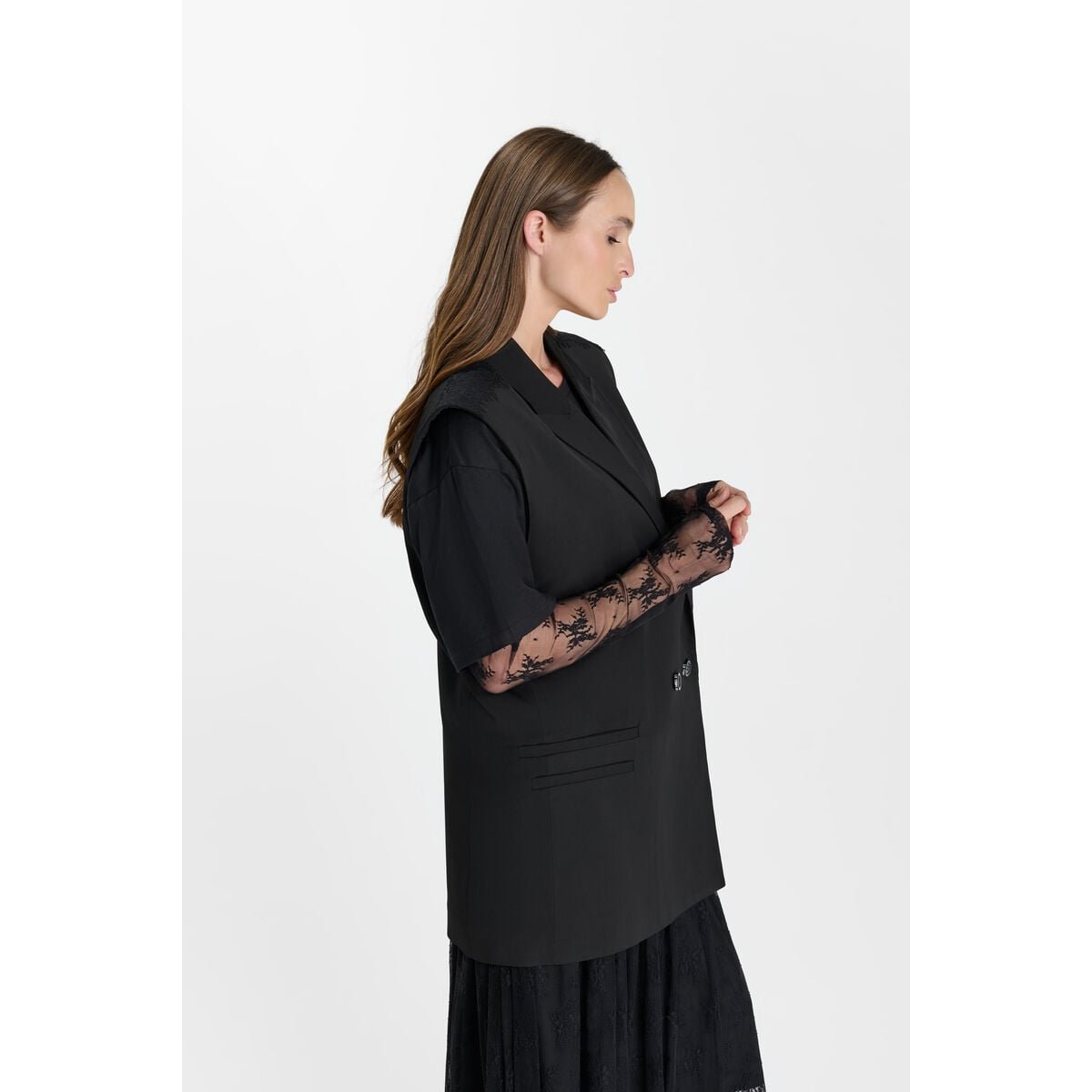Veste sans manches TAKI black, LE TEMPS DES CERISES