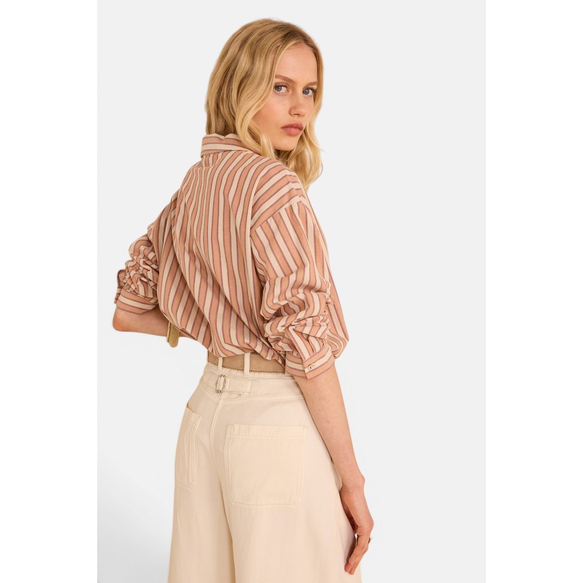 Chemise rayée à manches longues en coton MARILOU creme, Maison 123