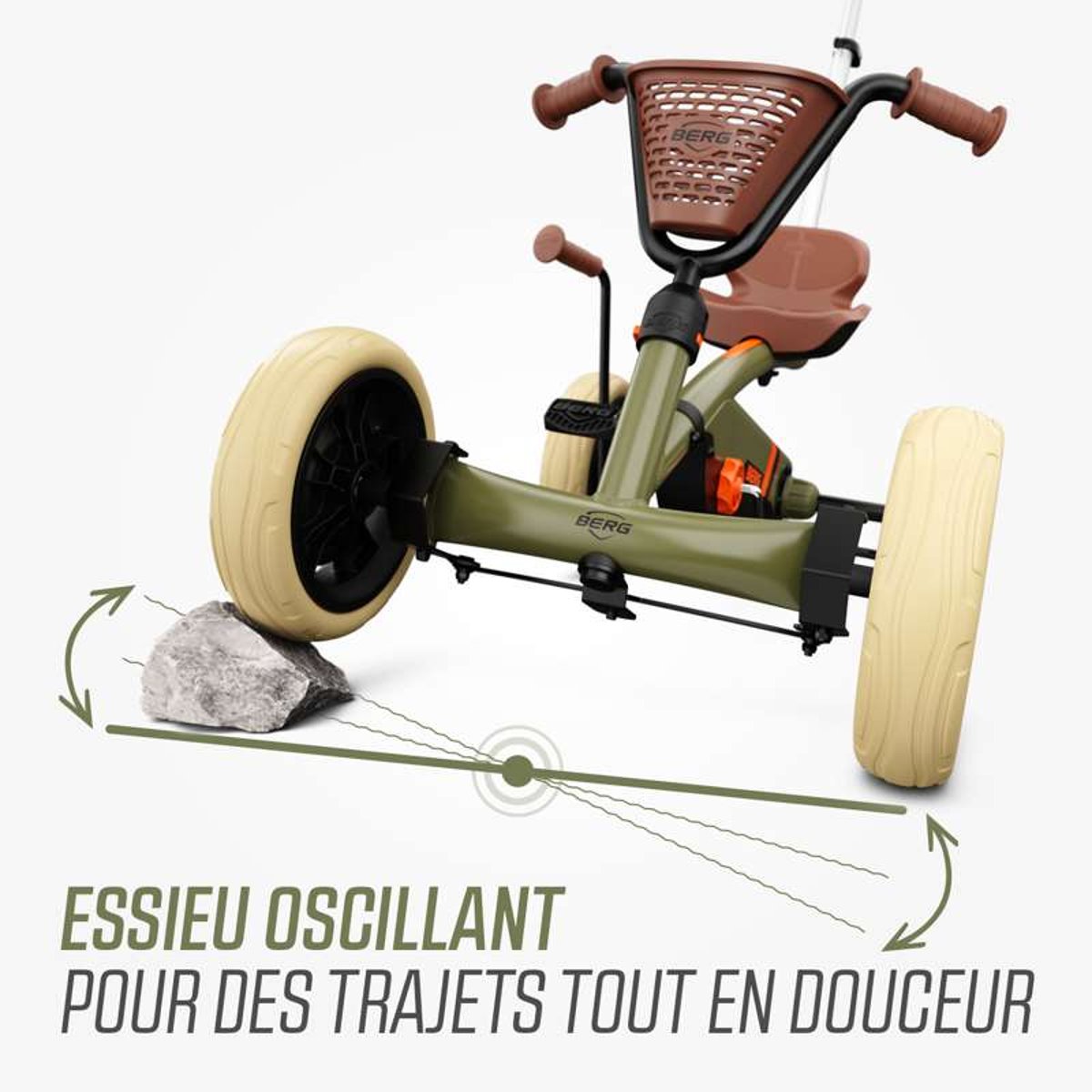 Kart à Pédales pour Enfants, 2+ Ans, Buzzy 2-in-1 green, BERG TOYS