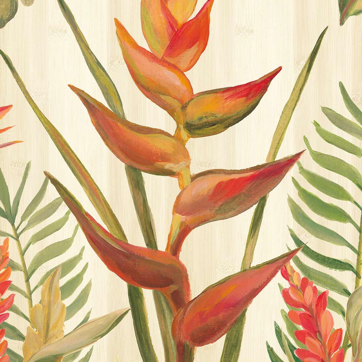 Papier peint panoramique feuilles fleurs du paradis intissé, HEXOA