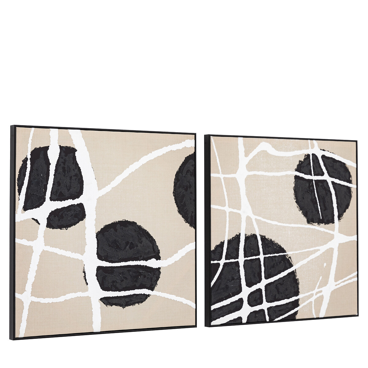 Set of 2 60x60cm Capture Framed Canvas black, ÉDITÉ