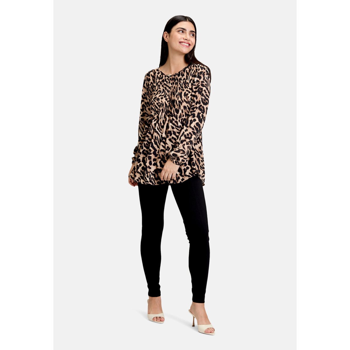 Tunique à plis noir/beige, BETTY BARCLAY