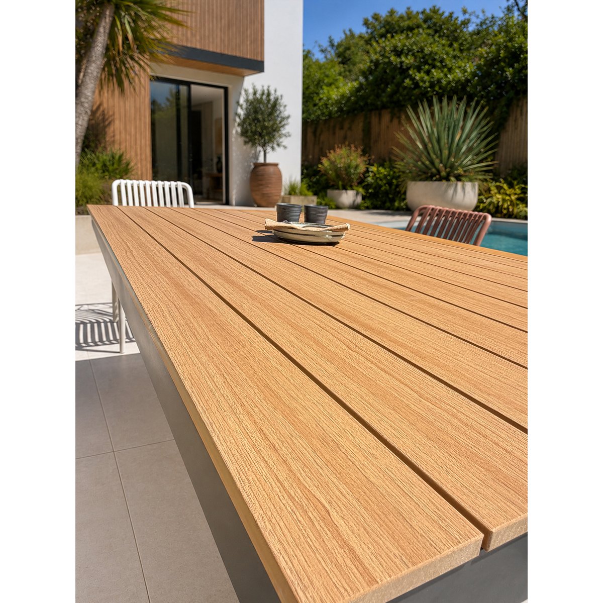 Ensemble repas de jardin 6 places en alu LAMU gris anthracite, DCB GARDEN