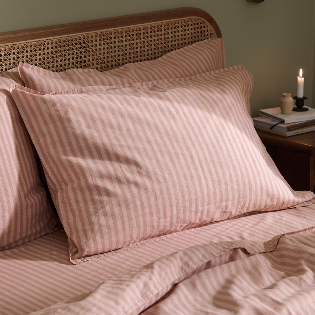 Marlow Stripe 100% Cotton Duvet Cover and Pillowcase Set maple, YARD