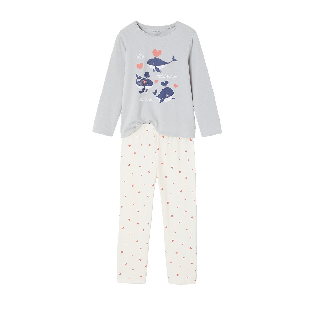 Lot de 2 pyjamas beige, VERTBAUDET