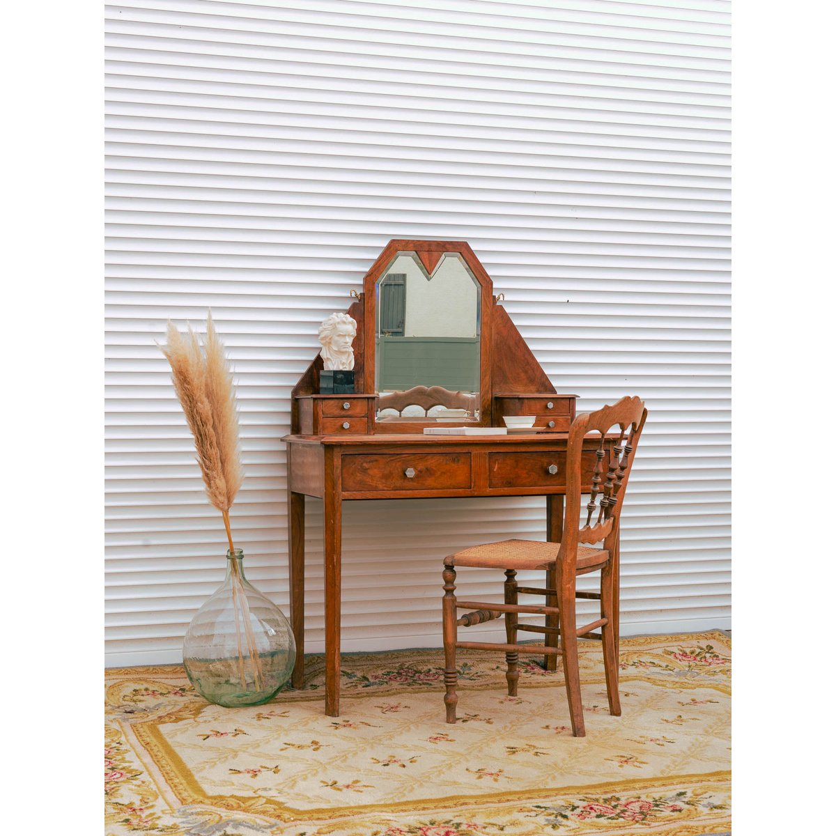 Coiffeuse style Art Déco Louise N°336 - Bon état marron, DEBONGOUT