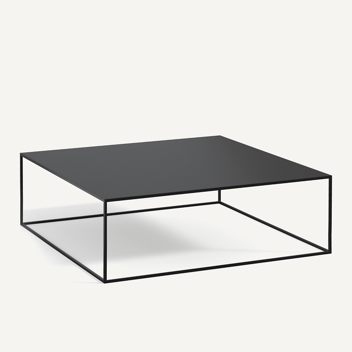 Table basse métal acier carrée, largeur 100 cm, ROMY noir, AM.PM