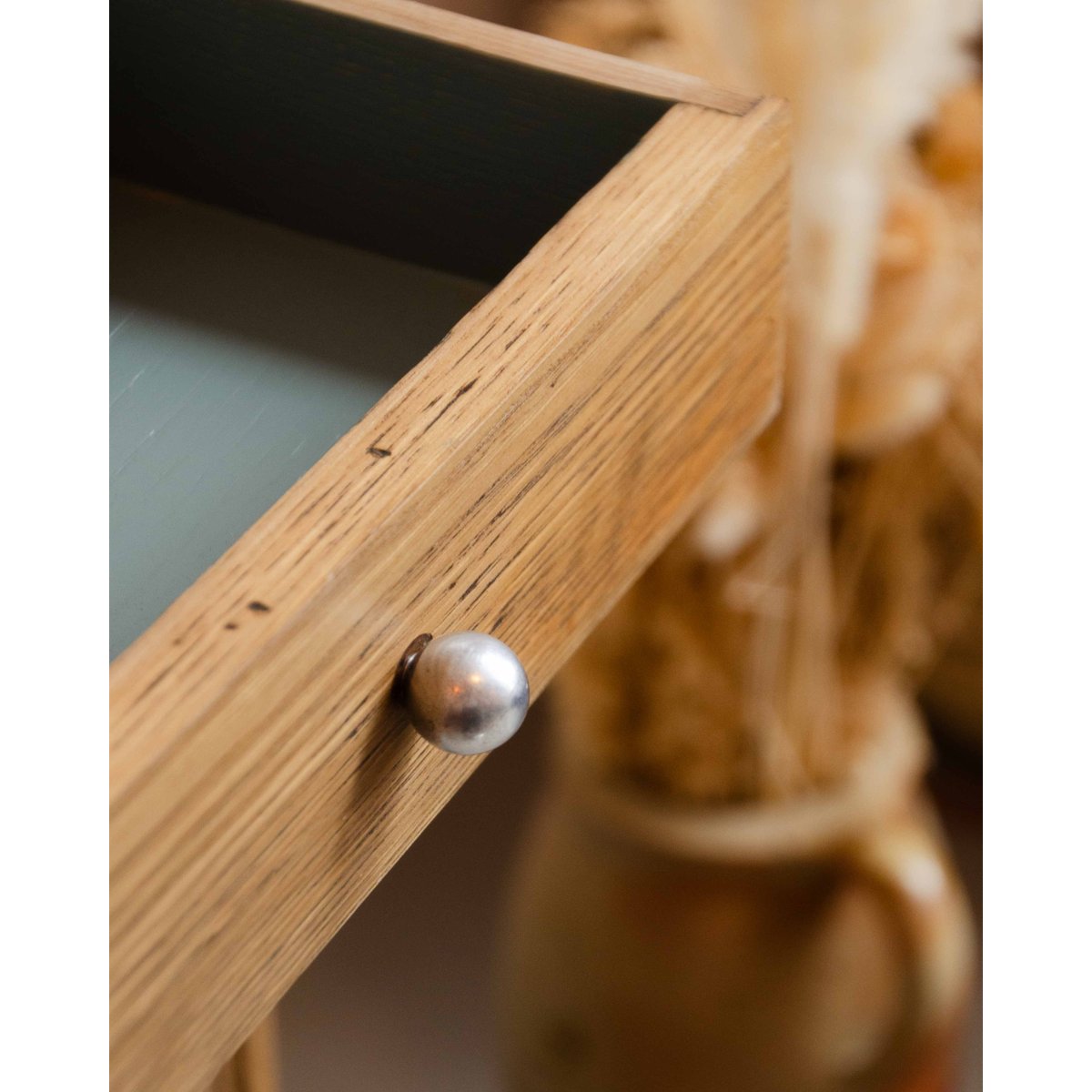 Table de chevet en bois Maïa N°1505 - Bon état vert d'eau, DEBONGOUT