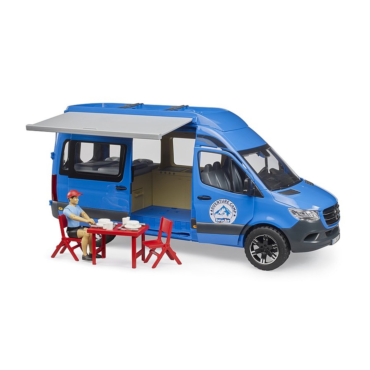 MB Sprinter Camper avec conducteur bleu, BRUDER