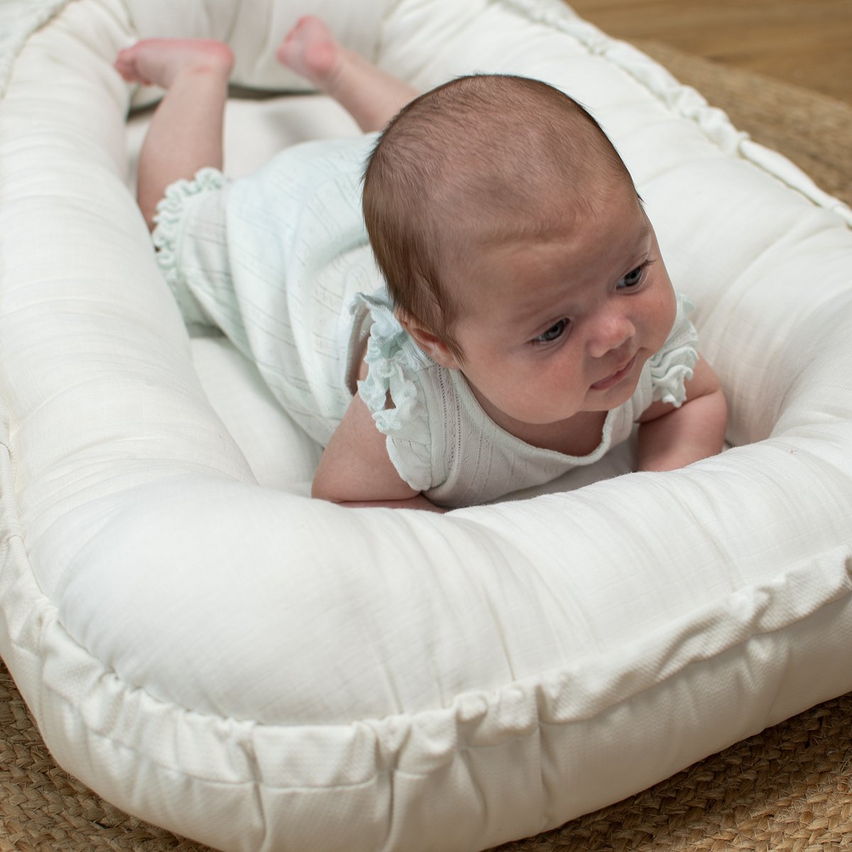 Cocon nid bébé matelassé réducteur de lit JEANNE écru, SEVIRA KIDS