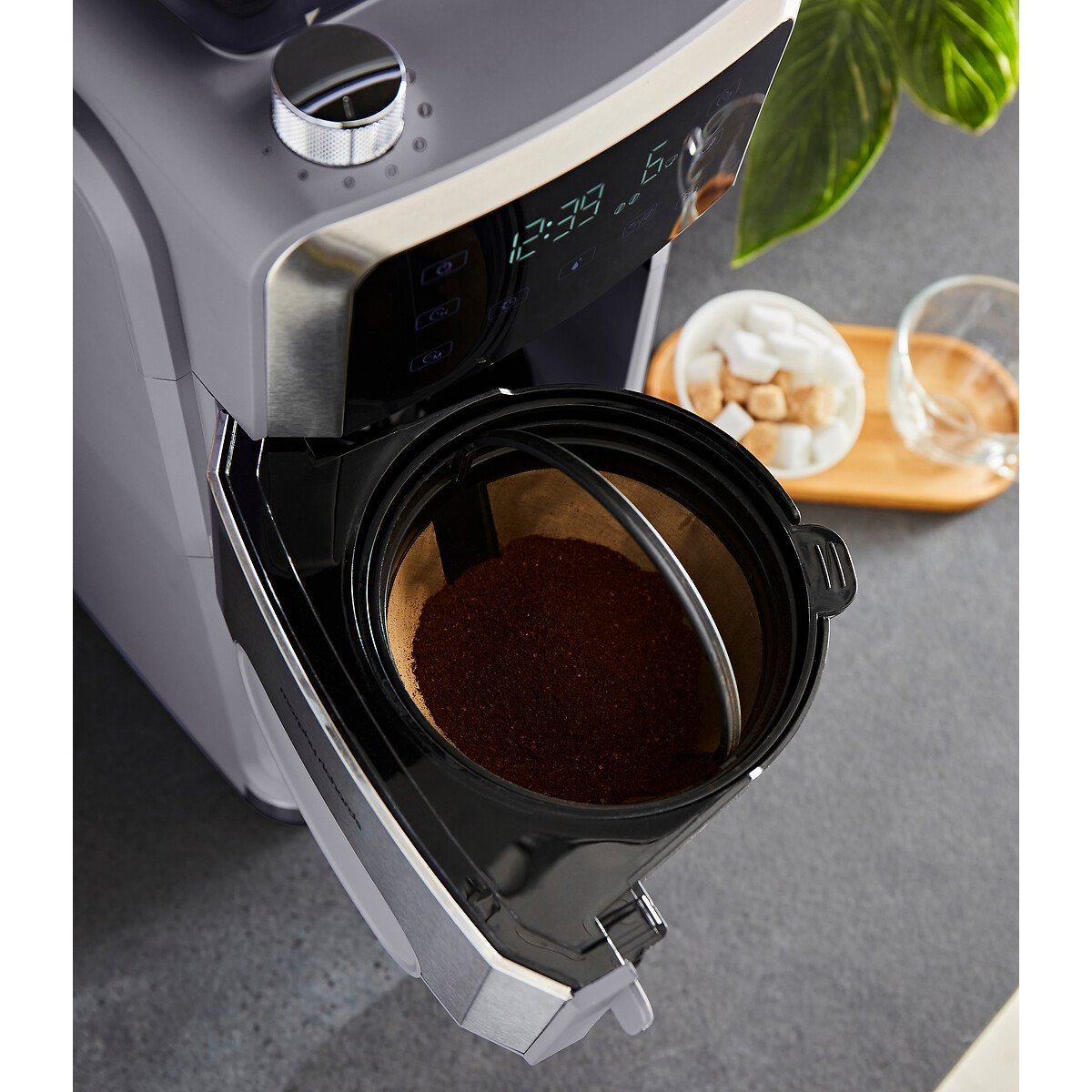 Zino Grind & Brew Automatic Filter Coffee Machine raw linen, MORPHY RICHARDS