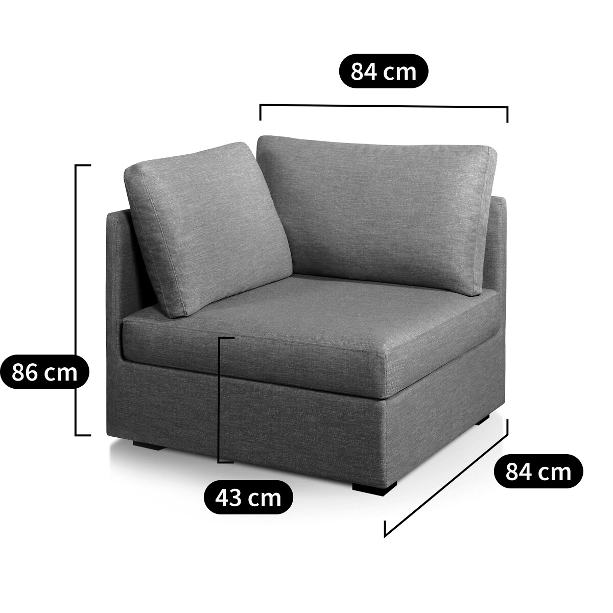 Élément d'angle, confort supérieur, chiné, Robin naturel, SO'HOME