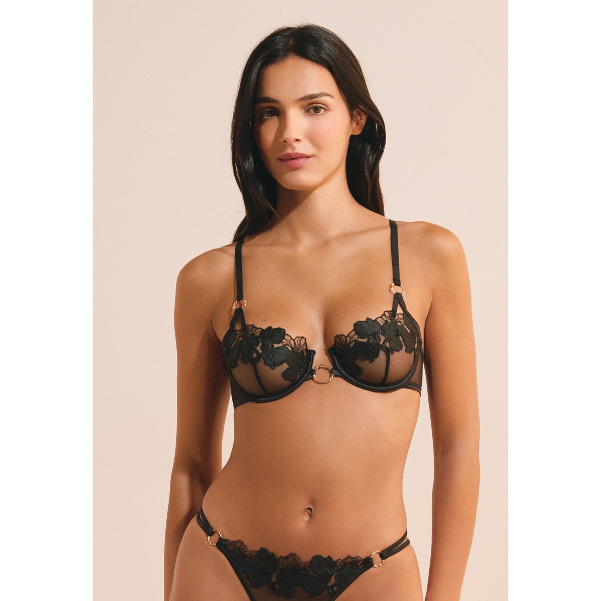 Soutien-gorge N.9 - Balconnet en broderie SOFT OBSESSION noir, ETAM