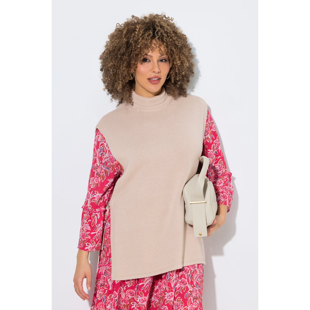 Pull sans manches beige mélangé, ULLA POPKEN