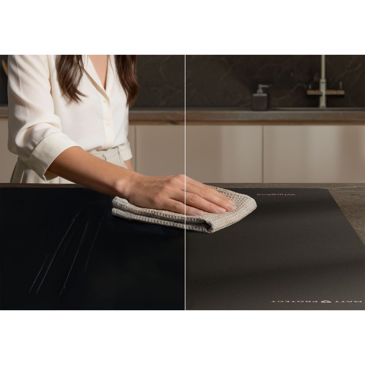 Plaque induction WLS3777NEBM  Matt protect couleur unique, WHIRLPOOL