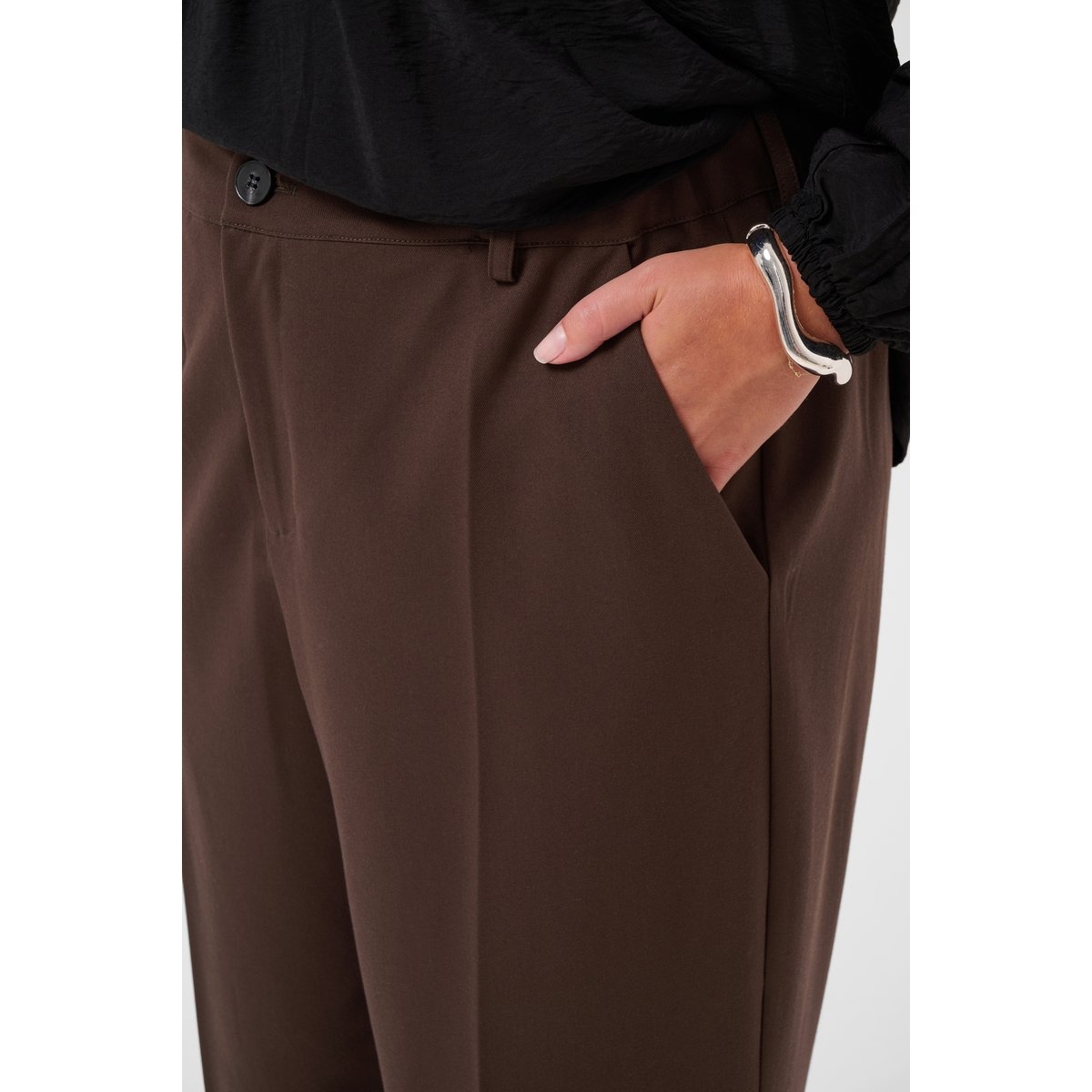 Pantalon de costume marron coffee bean, KAFFE CURVE