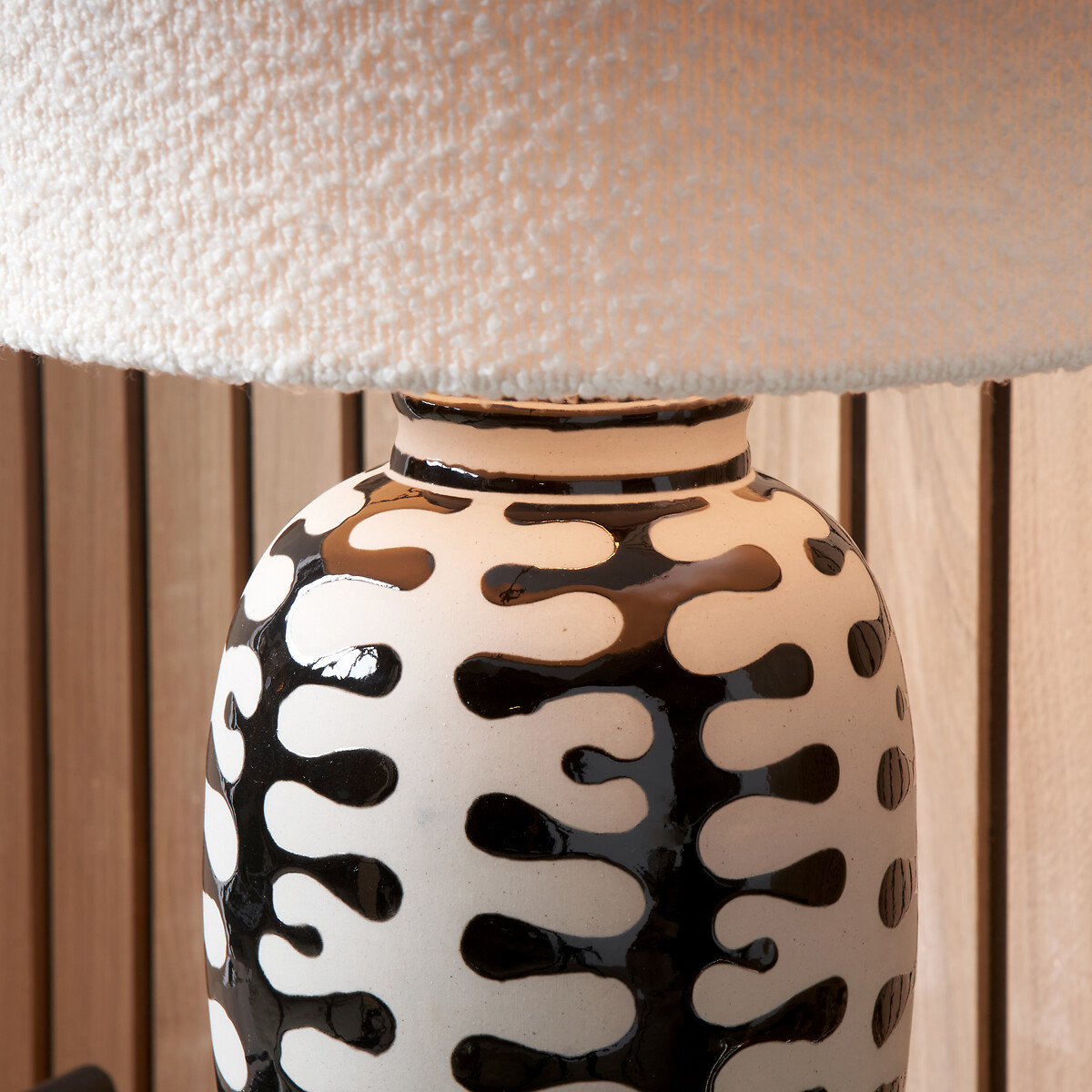 Eve Tall Coral Ceramic Table Lamp Base black/white, ÉDITÉ