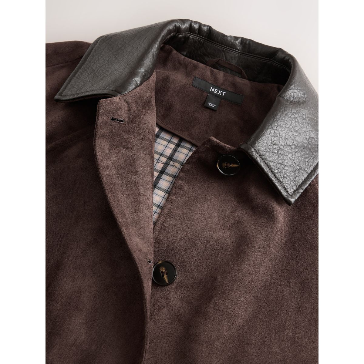Trench en simili daim marron chocolat, NEXT