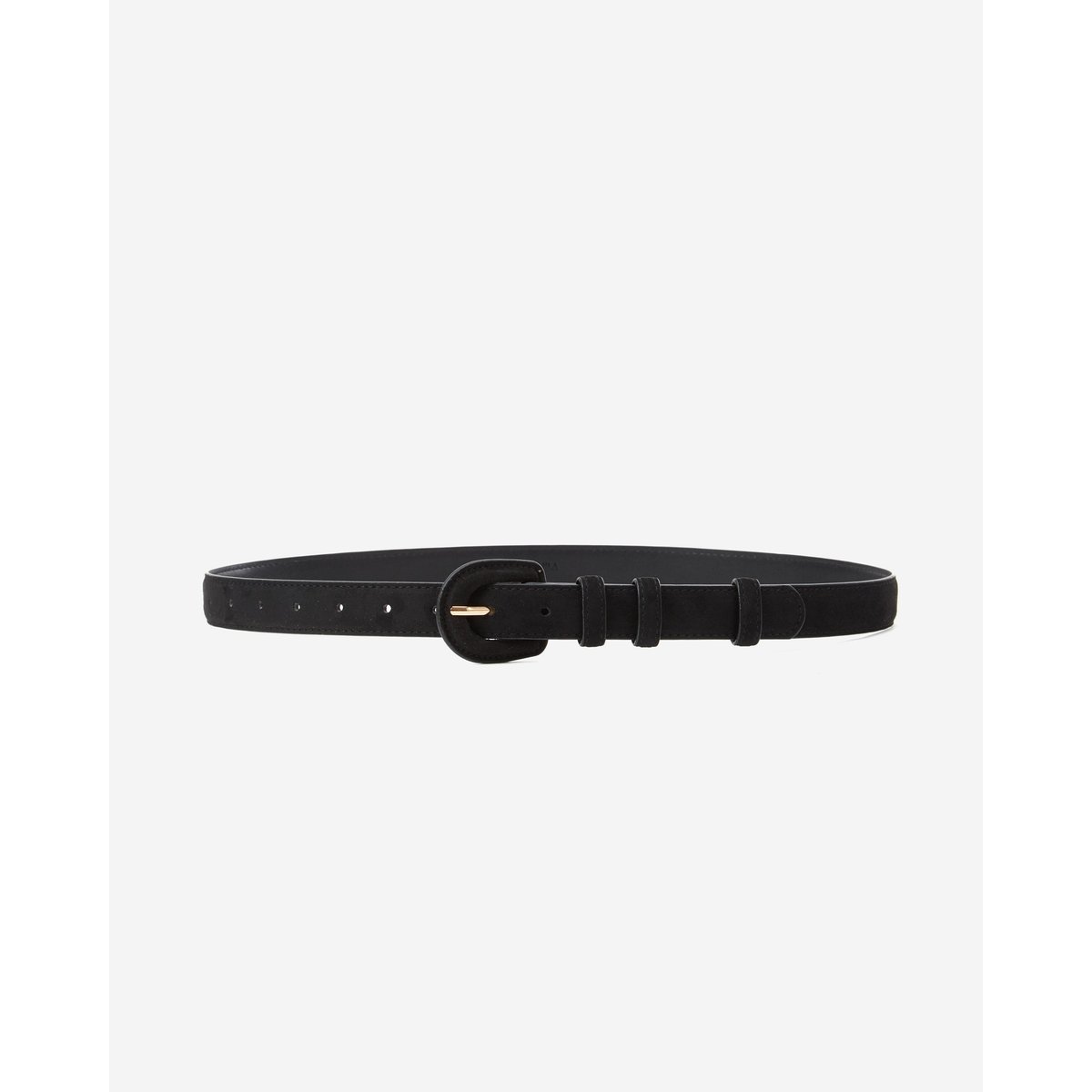 Ceinture en suédine boucle assortie taupe Scotland noir, GRACE AND MILA