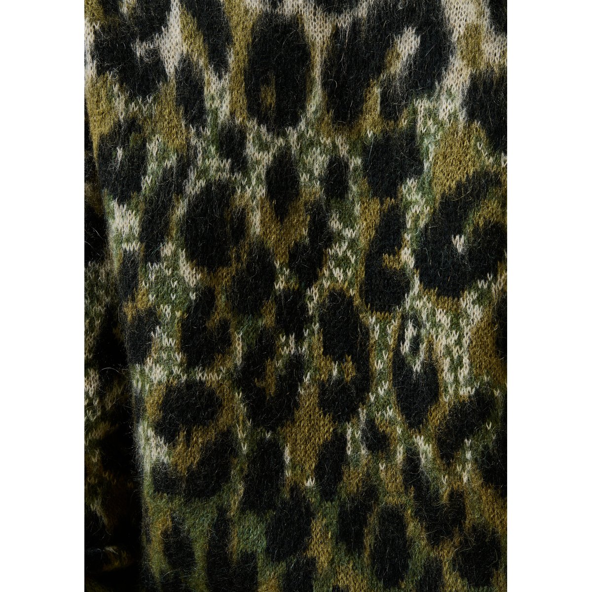 Gilet manches longues en jacquard col v kaki, LA FEE MARABOUTEE