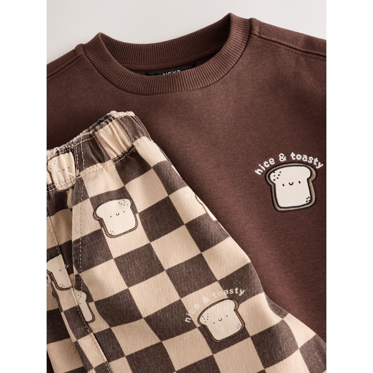 Haut manches longues et pantalon large marron, NEXT