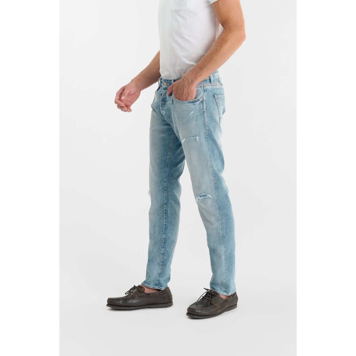 Jeans slim stretch 700/11, longueur 34 blue, LE TEMPS DES CERISES