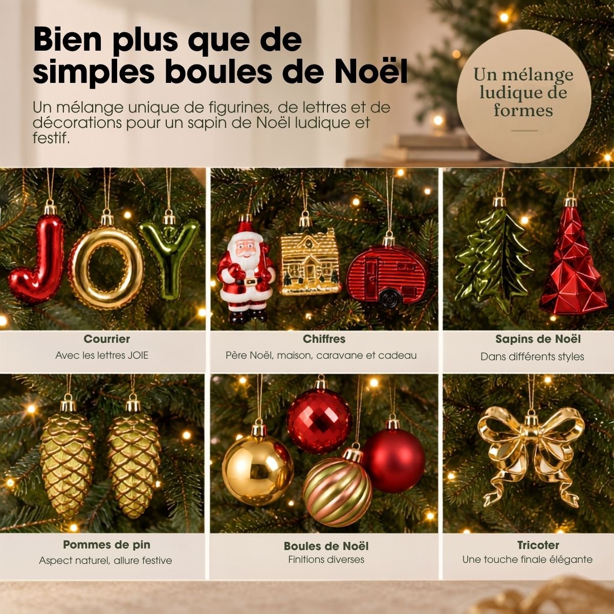 Boule de Noël multicolores, MICA DECORATIONS