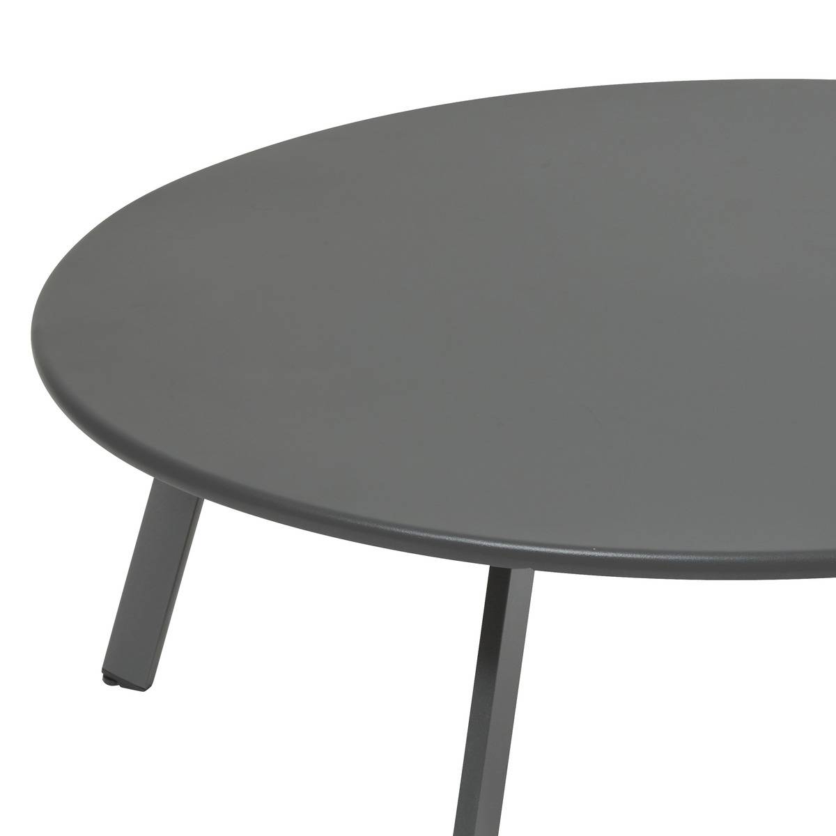 Table d'appoint de jardin ronde en acier SAONA gris graphite, HESPERIDE