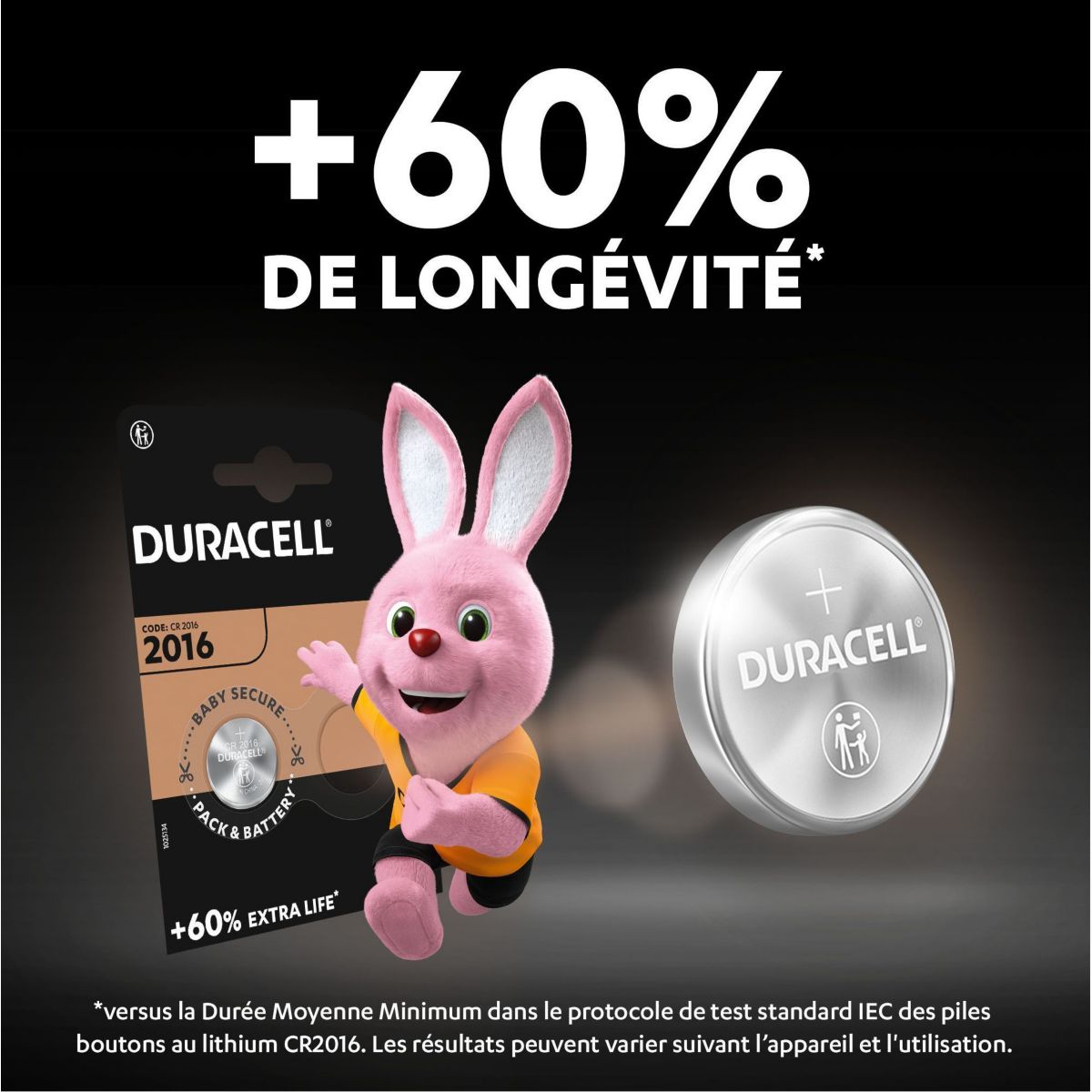 Pile DL/CR 2016, pack de 2 unités couleur unique, DURACELL