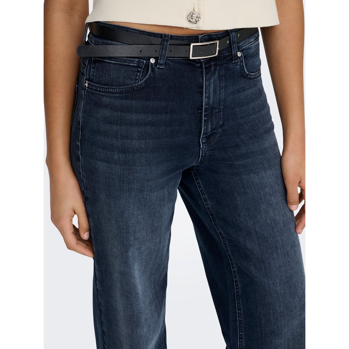 Jean À Jambe Large blue black denim, ONLY
