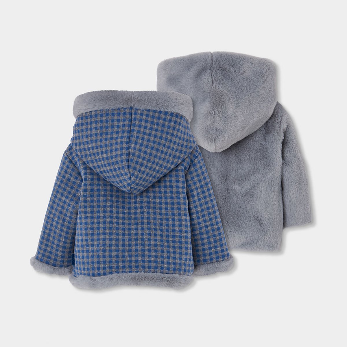 Veste bébé molleton réversible carreaux multicolore, BOBOLI
