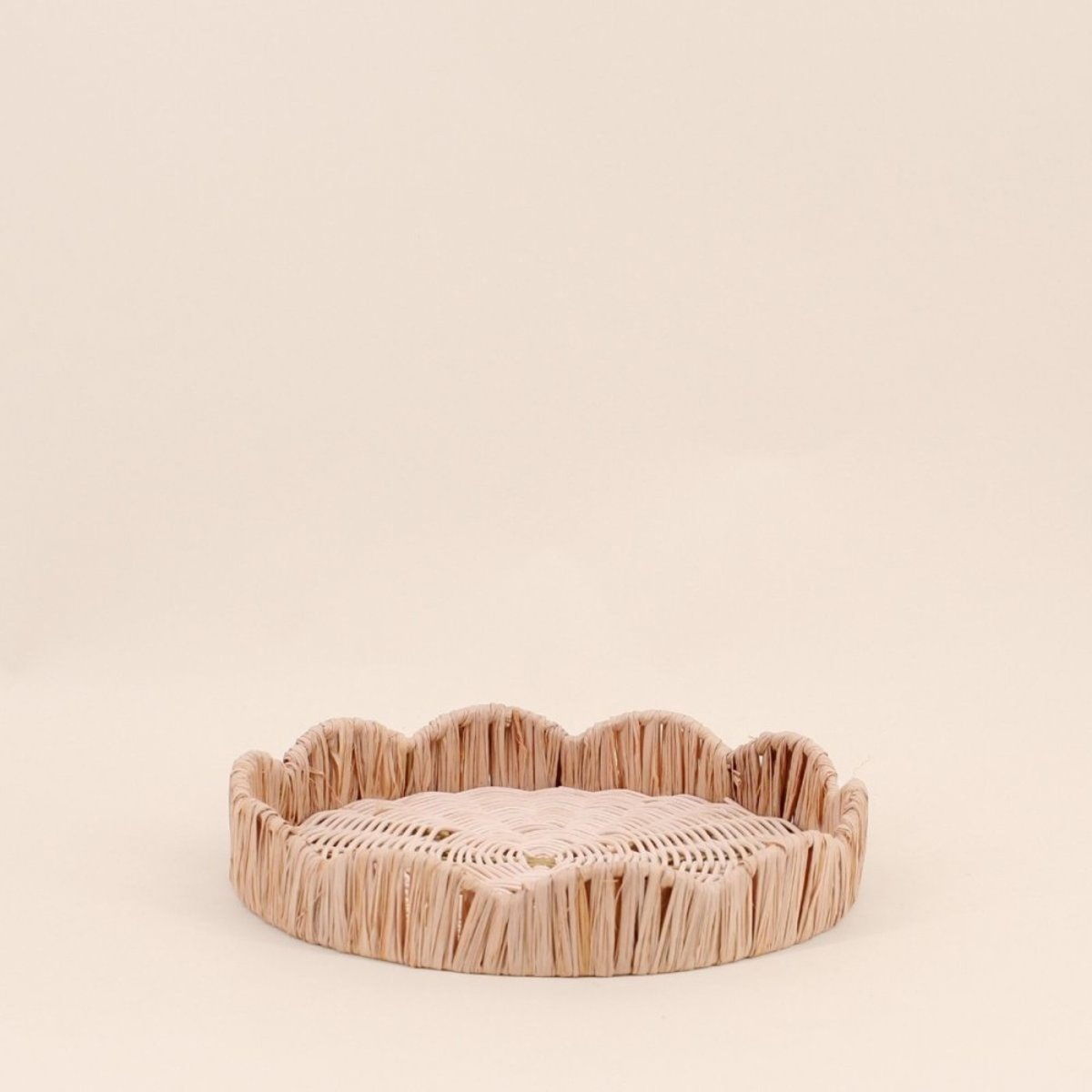 Set de 2 plateaux ronds en rotin naturel, ORNAMI