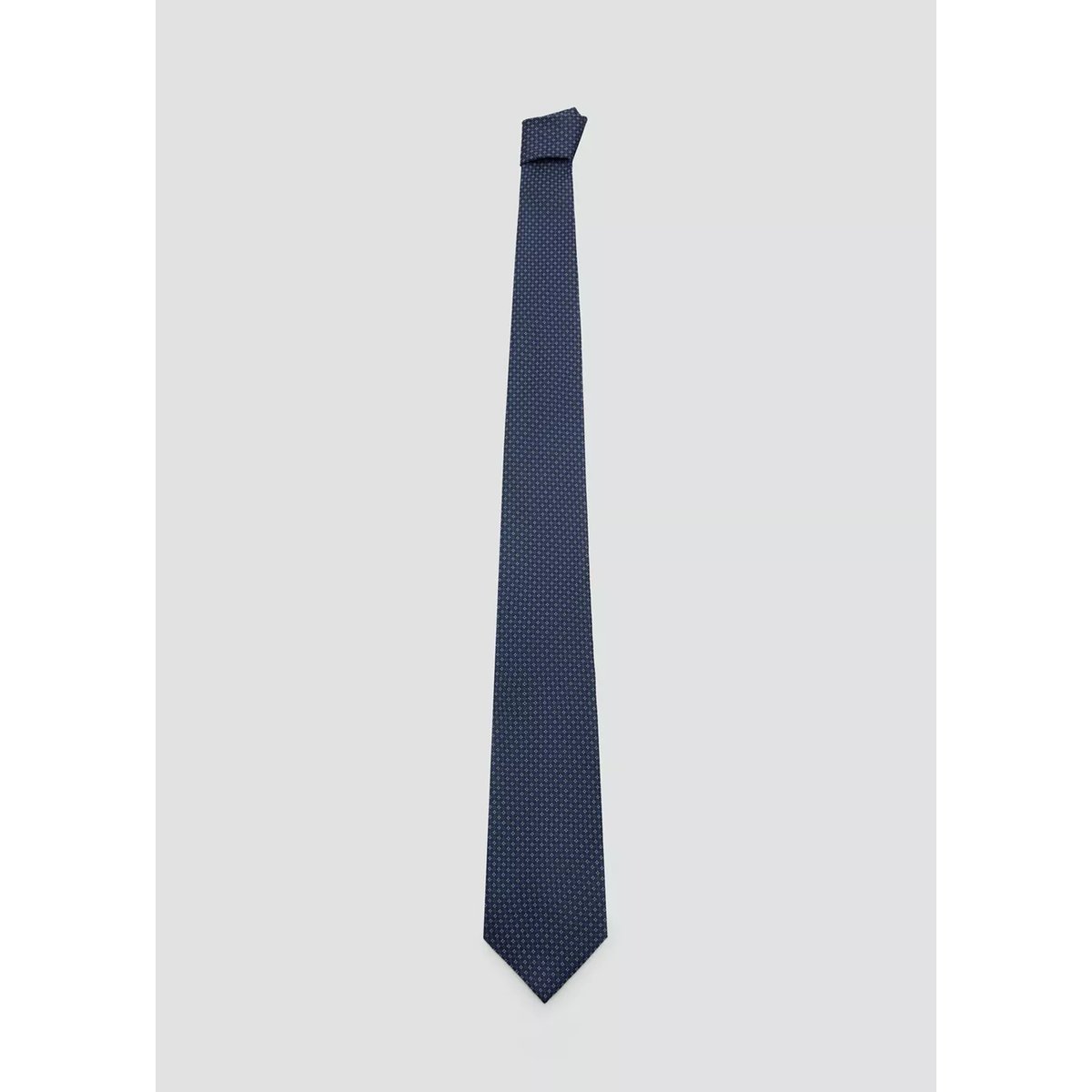 Cravate en soie mélangée avec fermeture bleu marine, MANGO MAN