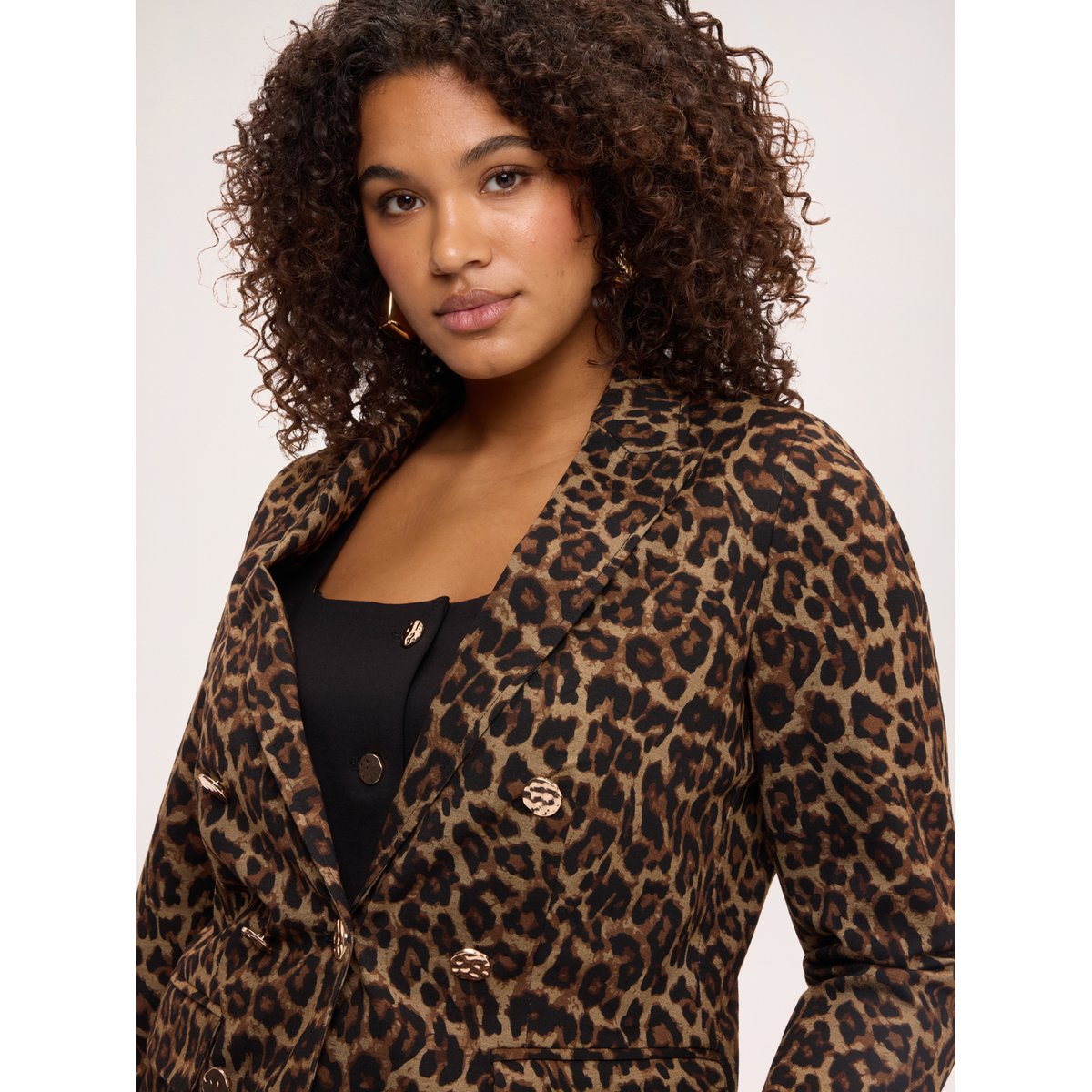 Blazer croisé imprimé marron, FIORELLA RUBINO