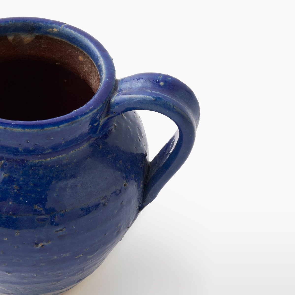 Vase, 15,5x13,5x16cm, en céramique bleu roi, MONOPRIX