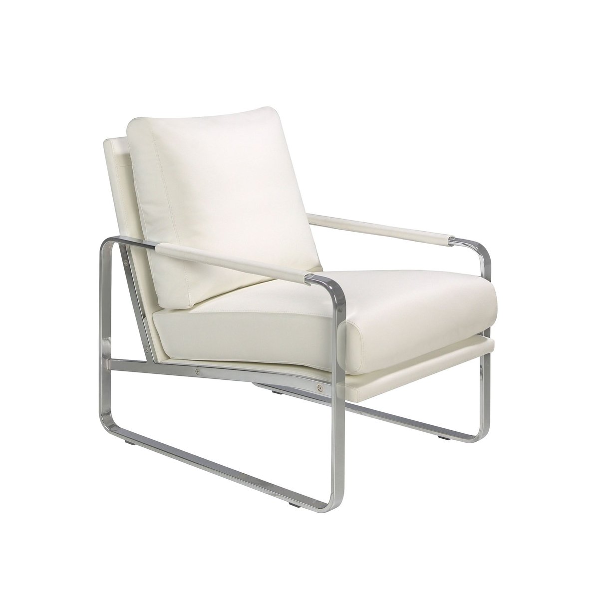 Fauteuil en similicuir blanc blanc cassé | acier, ANGEL CERDA