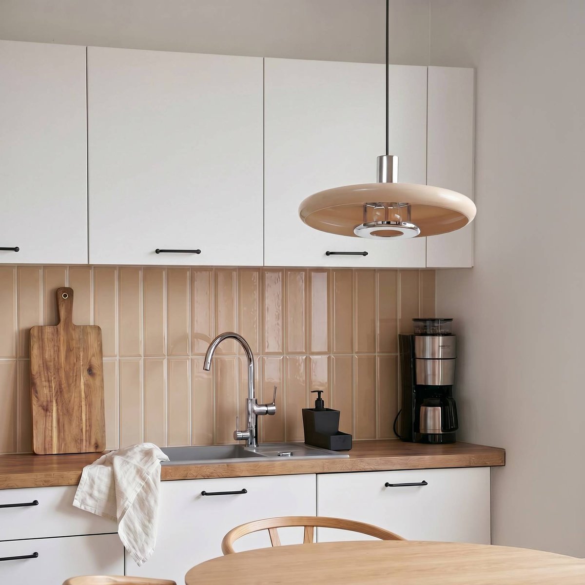 Suspension en métal vintage, Branford beige, LINDBY