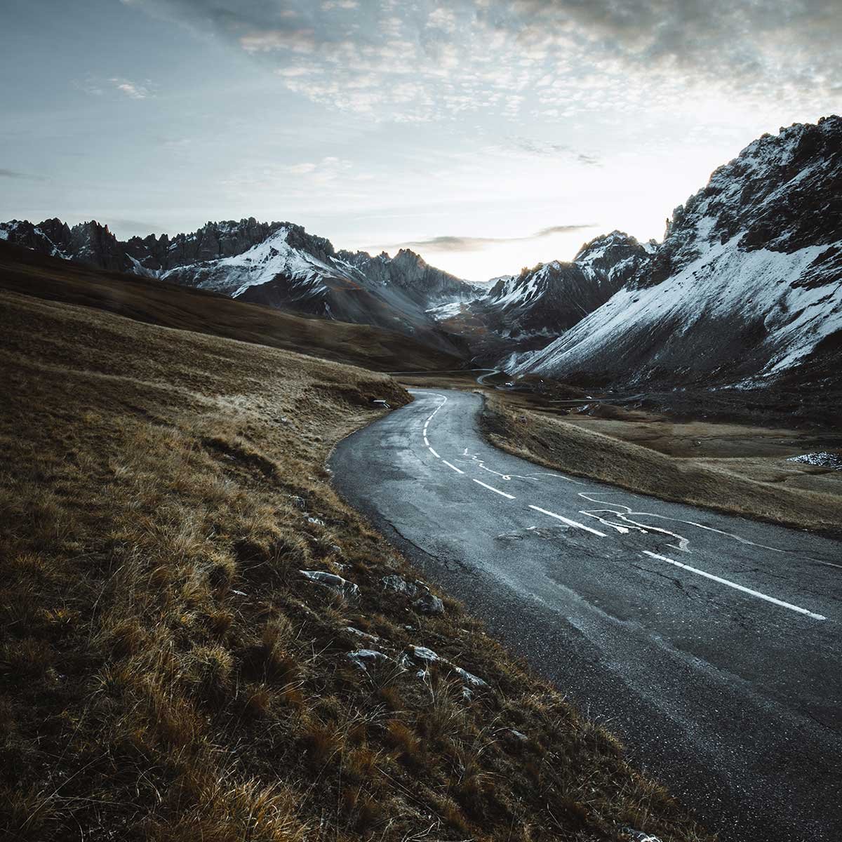 Tableau sur la route du galibier tableau alu dibond, HEXOA