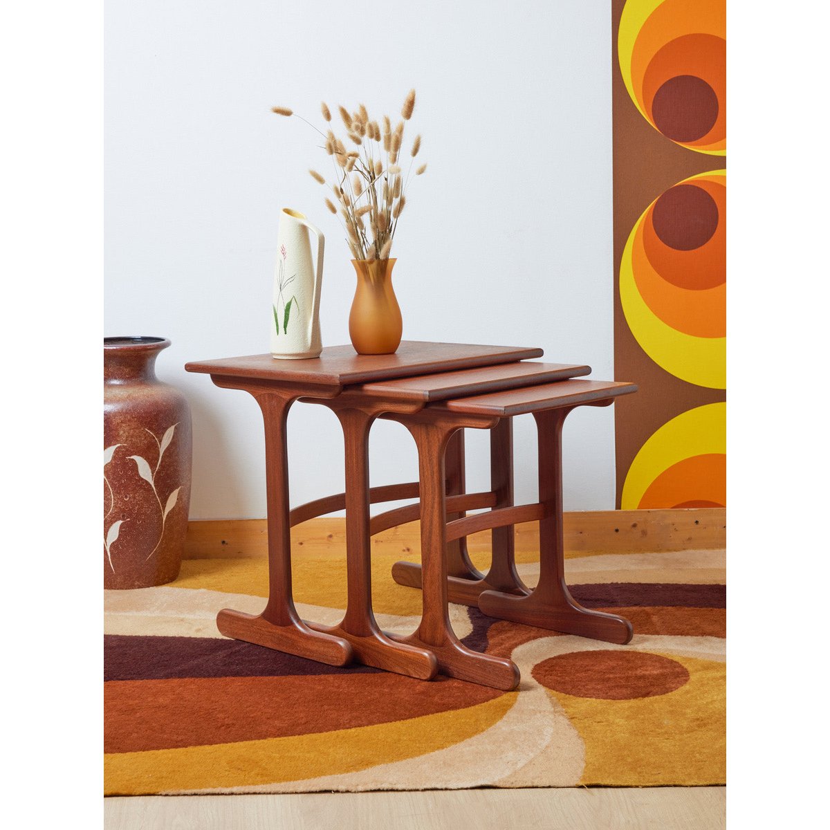 tables gigognes scandinaves en bois Barbara N°129 - Bon état bois clair, DEBONGOUT