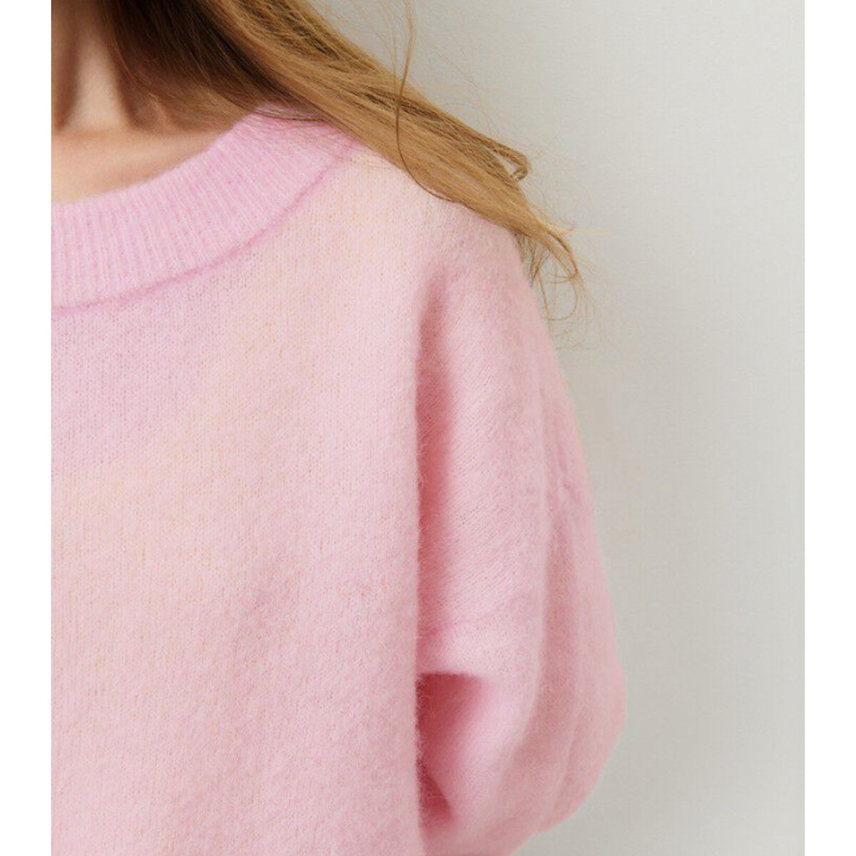 Pull manches longues col bateau VITOW rose dragée, AMERICAN VINTAGE