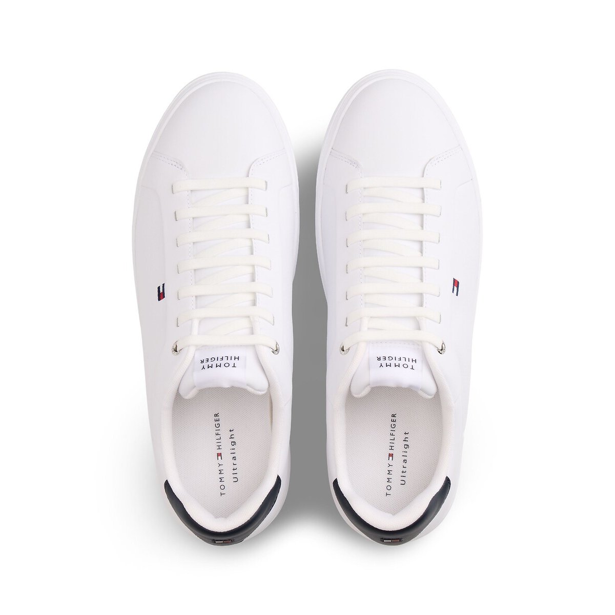 Zapatillas de piel ICON COURT LIGHT blanco/azul oscuro, TOMMY HILFIGER