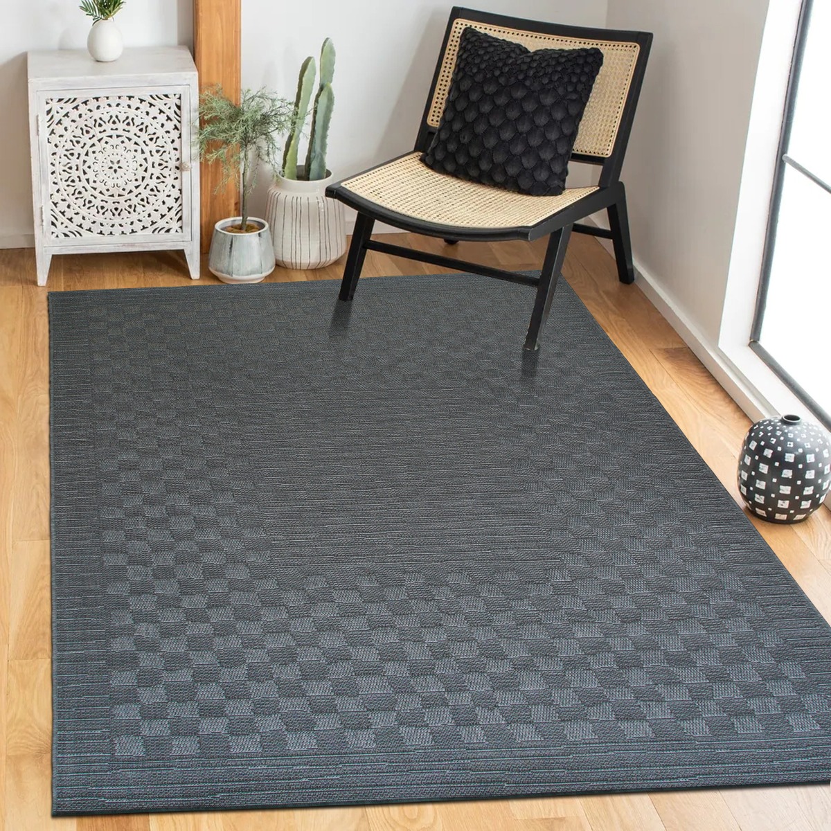 Tapis aspect jute JUTA ASPECT BOX gris, THE DECO FACTORY
