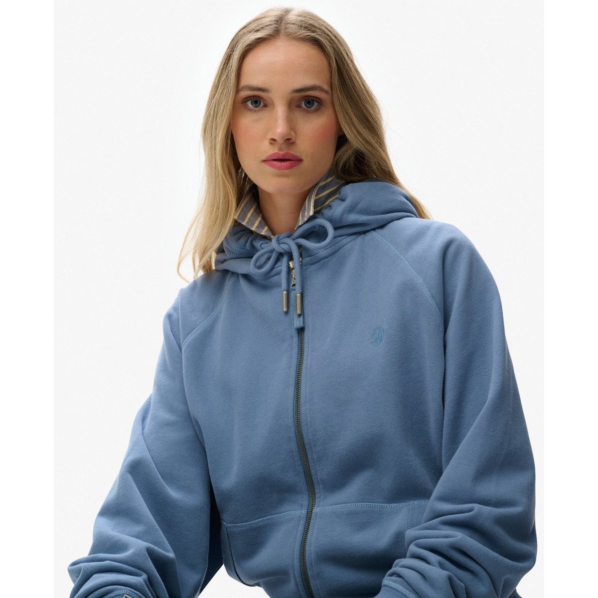 Sweat à capuche Studios coupe décontractée bleu marée, SUPERDRY
