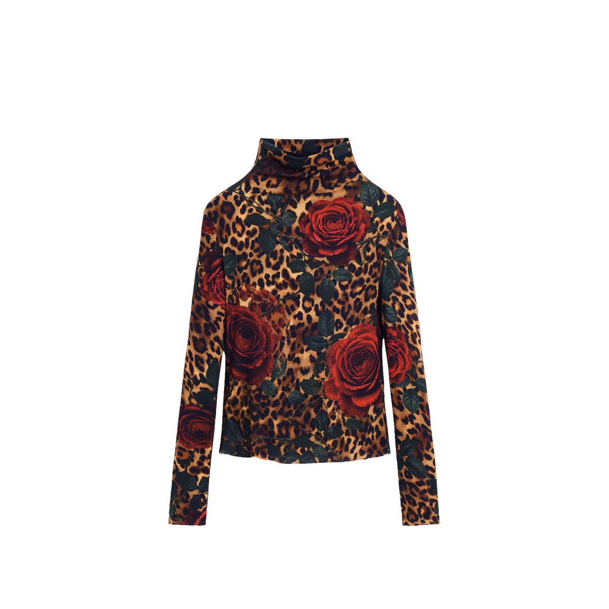 T-shirt à manches longues à fleurs noir, DESIGUAL