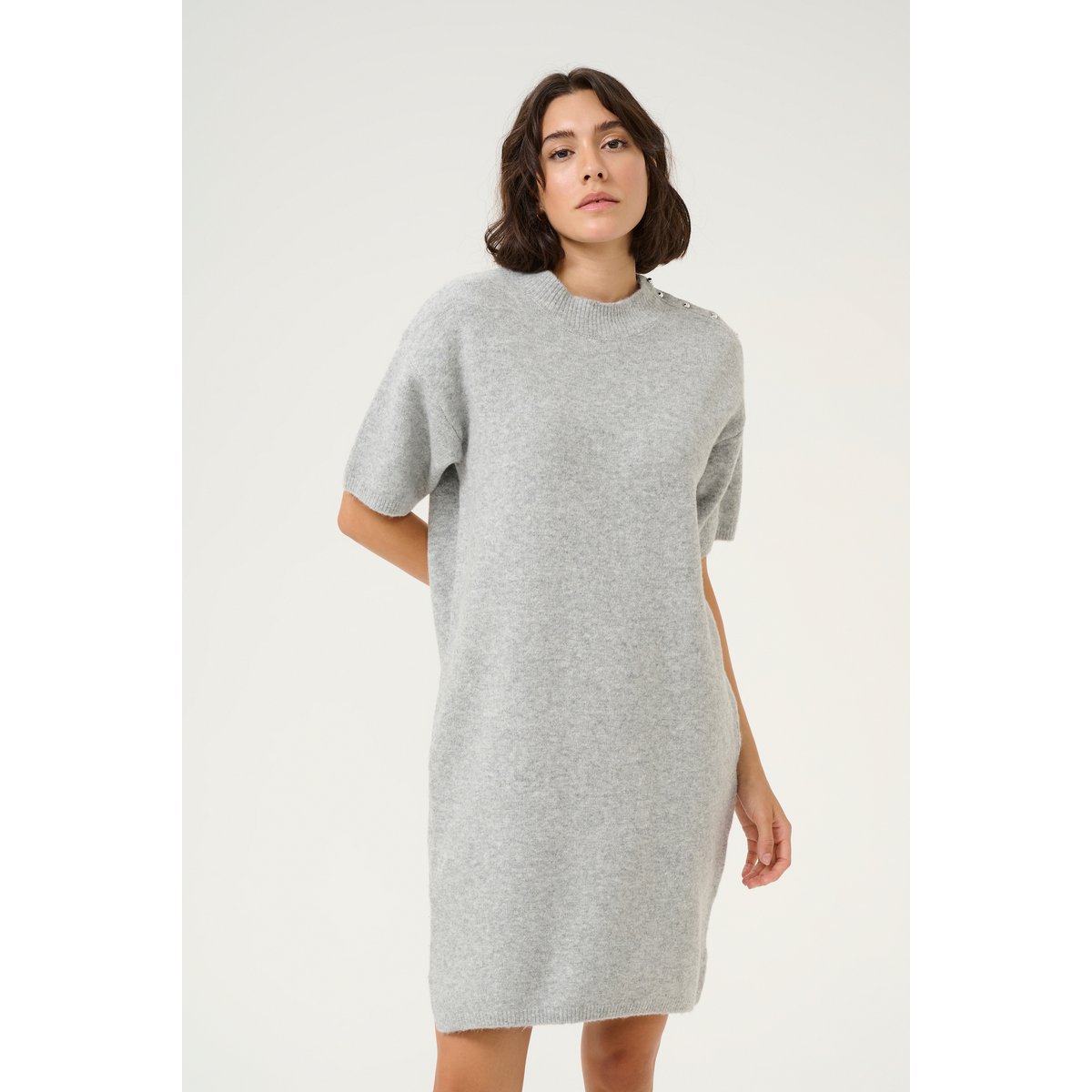 Knitted pullover gris grey melange, KAFFE