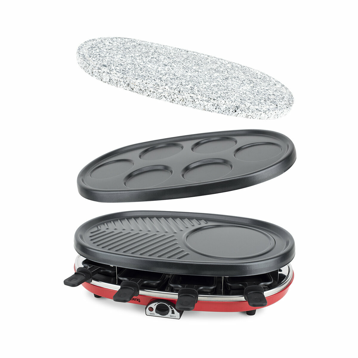 raclette 4 en 1 pour 8 personnes - rp418 gris, H.KOENIG