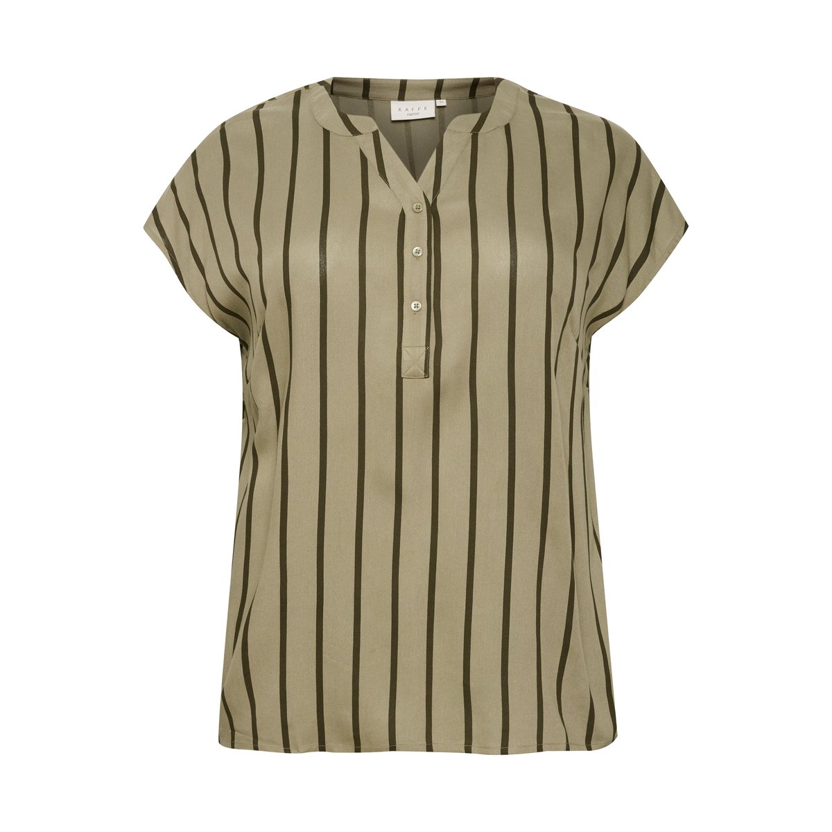 Blouse sans manches vert rayures vetiver / forrest night stripe, KAFFE CURVE