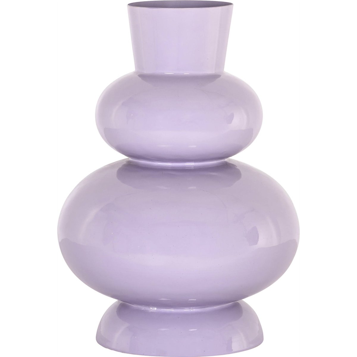 Vase décoratif rond en fer, Silhouette lavande pastel brillant, RECOLLECTION